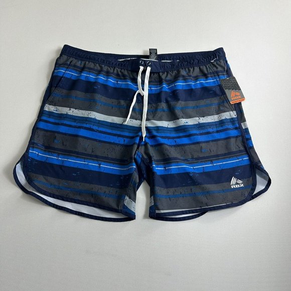 NWT RBX Men’s Board Short Swim Trunks Mesh Brief Liner Blue Stripe Size XL‎ - Picture 1 of 6